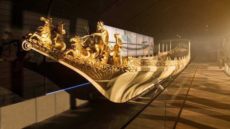 Ancient ship at the Dutch Maritime Museum in Amsterdam