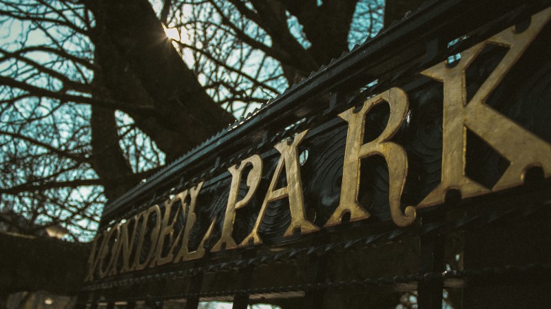 Amsterdamer Park Vondelpark Schild