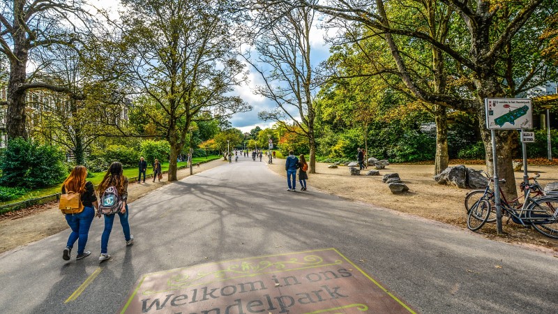 Amsterdamer Park Vondelpark Gehweg