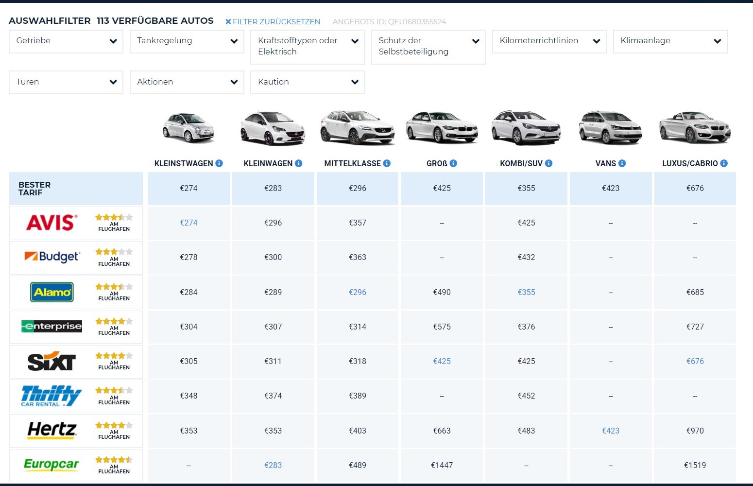 Amsterdam Autovermietung bietet einen Vergleich aller Unternehmen an